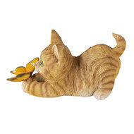Clayre & Eef | Decoratie Beeld Kat Bruin, Beige 19x8x10 cm | 6PR3358