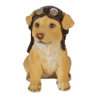 Clayre & Eef | Decoratie Beeld Hond Bruin 14x10x16 cm | 6PR3368
