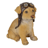 Clayre & Eef | Decoratie Beeld Hond Bruin 14x10x16 cm | 6PR3368