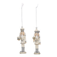Clayre & Eef | Decoratie Hanger Notenkraker Zilverkleurig (2) 3x3x10 cm | 6PR3459