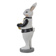 Clayre & Eef | Decoratie Beeld Konijn Zwart, Wit 5x5x15 cm | 6PR3576
