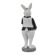 Clayre & Eef | Decoratie Beeld Konijn Zwart, Wit 5x5x15 cm | 6PR3576
