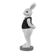 Clayre & Eef | Decoratie Beeld Konijn Zwart, Wit 5x5x15 cm | 6PR3587