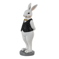 Clayre & Eef | Decoratie Beeld Konijn Zwart, Wit 5x5x15 cm | 6PR3587