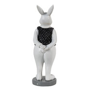Clayre & Eef | Decoratie Beeld Konijn Zwart, Wit 5x5x15 cm | 6PR3587