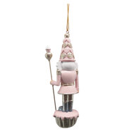Clayre & Eef | Decoratie Beeld Notenkraker Roze 3x3x11 cm | 6PR3668