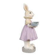 Clayre & Eef | Decoratie Konijn Bruin Paars 10x8x20 cm | 6PR4011