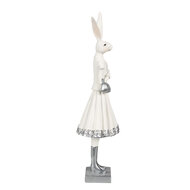 Clayre & Eef | Decoratie Beeld Konijn Wit 10x9x32 cm | 6PR4037