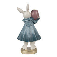 Clayre & Eef | Candeliere Konijn Wit Blauw 10x8x20 cm | 6PR4057
