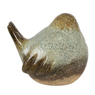 Clayre & Eef | Decoratie beeld Vogel Groen 16x12x14 cm | 6PR4123