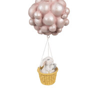 Clayre & Eef | Decoratie hanger luchtballon Beige Roze 11x10x22 cm | 6PR4125
