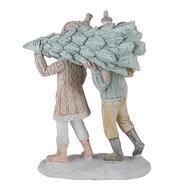 Clayre & Eef | Decoratie Beeld Kinderen Groen, Roze 12x6x15 cm | 6PR4662