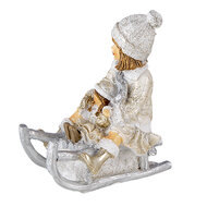 Clayre & Eef | Decoratie Beeld Kind Wit, Grijs 10x5x10 cm | 6PR4665