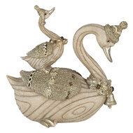 Clayre & Eef | Decoratie Beeld Zwaan Beige 11x6x10 cm | 6PR4687
