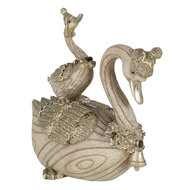 Clayre & Eef | Decoratie Beeld Zwaan Beige 11x6x10 cm | 6PR4687