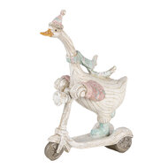 Clayre & Eef | Decoratie Beeld Gans Wit, Blauw 14x6x19 cm | 6PR4688