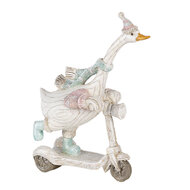 Clayre & Eef | Decoratie Beeld Gans Wit, Blauw 14x6x19 cm | 6PR4688