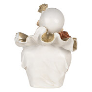 Clayre & Eef | Decoratie Beeld Clown Wit, Goudkleurig 11x11x15 cm | 6PR4733