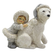 Clayre & Eef | Decoratie Beeld Kind Wit 11x6x11 cm | 6PR4811
