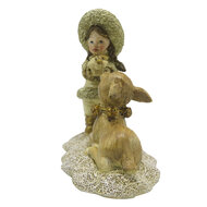 Clayre & Eef | Decoratie Beeld Kind Goudkleurig 12x6x12 cm | 6PR4821