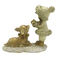 Clayre & Eef | Decoratie Beeld Kind Goudkleurig 12x6x12 cm | 6PR4821