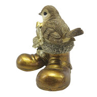 Clayre & Eef | Decoratie beeld Vogel Goudkleurig 10x7x9 cm | 6PR4865