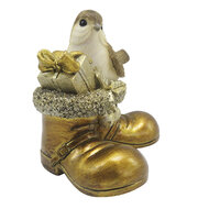 Clayre & Eef | Decoratie beeld Vogel Goudkleurig 10x7x9 cm | 6PR4865