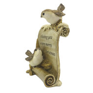 Clayre & Eef | Decoratie beeld Vogels Goudkleurig Bruin 10x5x15 cm | 6PR4867