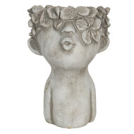 Clayre & Eef | Bloempot Binnen Grijs 11x11x18 cm | 6TE0327S