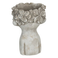 Clayre & Eef | Bloempot Binnen Grijs 11x11x18 cm | 6TE0327S