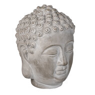 Clayre & Eef | Decoratie Beeld Boeddha Grijs 15x15x19 cm | 6TE0360M