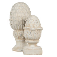 Clayre & Eef | Decoratie Beeld Dennenappel Beige 11x11x21 cm | 6TE0395