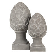 Clayre & Eef | Decoratie Beeld Dennenappel Grijs ø 16x33 cm | 6TE0398L