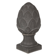 Clayre & Eef | Decoratie Beeld Dennenappel Grijs ø 13x26 cm | 6TE0398M