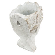 Clayre & Eef | Bloempot Binnen Hoofd Grijs, Beige 11x11x17 cm | 6TE0419