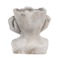 Clayre & Eef | Bloempot Binnen Hoofd Grijs 17x14x18 cm | 6TE0498S