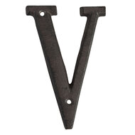 Clayre & Eef | IJzeren Letter V Bruin 8x1x13 cm | 6Y0840-V