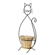 Clayre & Eef | Bloempot Binnen Kat Zwart 27x16x52 cm | 6Y4705