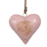 Clayre & Eef | Decoratie hanger Hart Roze 15x5x15 cm | 6Y4814M