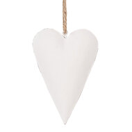 Clayre & Eef | Decoratie hanger hart Wit 11x2x8 cm | 6Y5566S