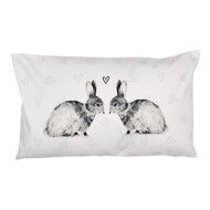 Clayre & Eef | Kussenhoes Wit Grijs 30x50 cm | BSL36