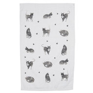Clayre & Eef | Gastendoekje Grijs, Wit 40x66 cm | CTCAK