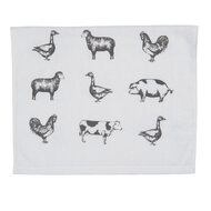 Clayre & Eef | Gastendoekje Grijs, Wit 40x66 cm | CTCLA