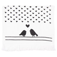 Clayre &amp; Eef   | Gastendoekje Zwart, Wit 40x66 cm | CTLBS