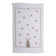 Clayre & Eef | Gastendoekje Wit, Roze, Beige 40x66 cm | CTREB1
