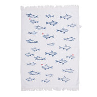 Clayre & Eef | Gastendoekje Wit Blauw 40x66 cm | CTSSF