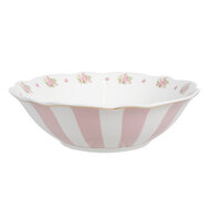 Clayre & Eef | Soepkom Roze Wit ø 15x5 cm / 350 ml | SWRBO