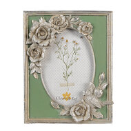 Clayre & Eef | Fotolijst Zilverkleurig Groen 16x2x21 cm / 10x15 cm | 2F1116