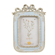 Clayre & Eef | Fotolijst Blauw Zilverkleurig 17x2x24 cm / 10x15 cm | 2F1119