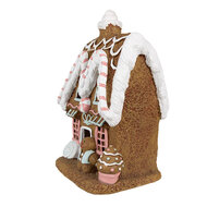 Clayre & Eef | Decoratie Huis met LED Bruin 22x18x39 cm | 6MG0054